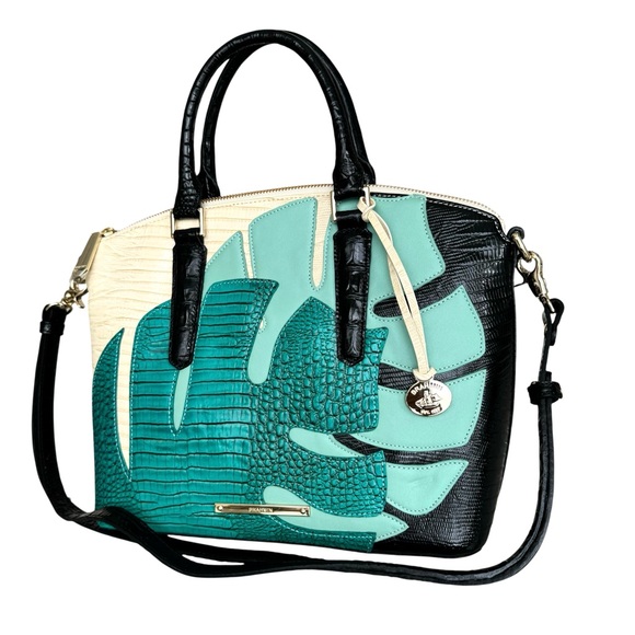 🆕 Brahmin Duxbury Satchel Turquoise Belem Shoulder Bag - Picture 7 of 15